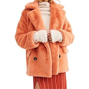 Free People Coral Plush Coat